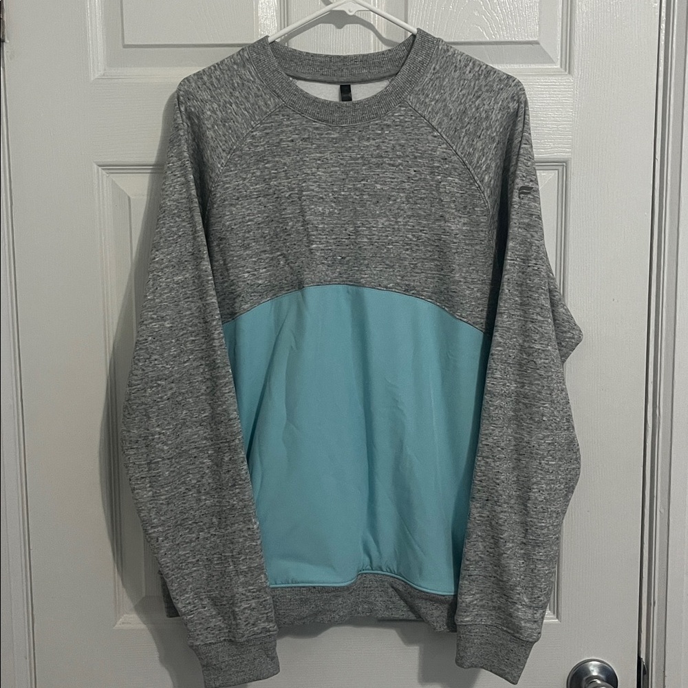 Fabletics Gray and Light Blue Women's Sweatshirt w/ Pockets